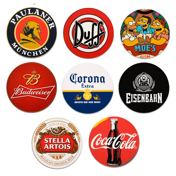 Kit 8 Bolachas Porta Copos Em Plástico Cervejas Com Suporte