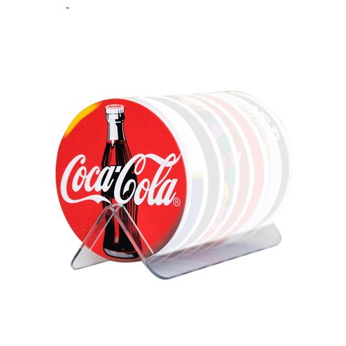 Kit 8 Bolachas Porta Copos Em Plástico Coca Cola Com Suporte