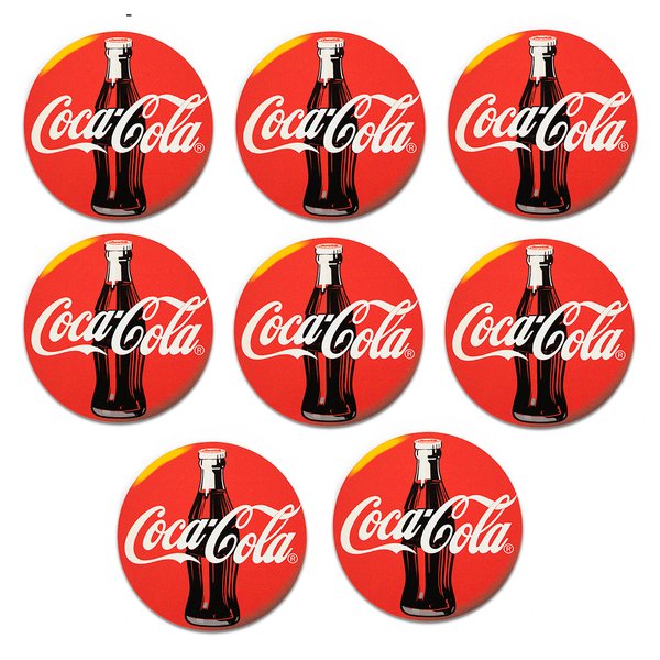 Kit 8 Bolachas Porta Copos Em Plástico Coca Cola Com Suporte