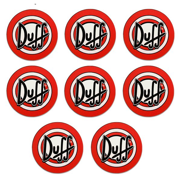 Kit 8 Bolachas Porta Copos Em Plástico Duff Com Suporte