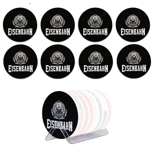 Kit 8 Bolachas Porta Copos Em Plástico Eisenbahn Com Suporte