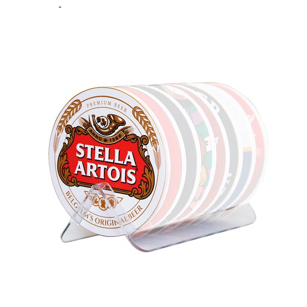 Kit 8 Bolachas Porta Copos Em Plástico Stella Com Suporte