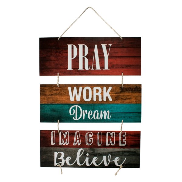 Placa Decorativa Frases Motivacionais Mdf Com Corda 70x40 Cm