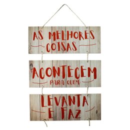 Imagem de Placa Decorativa Frases Melhores Coisas Com Corda 70x40 Cm