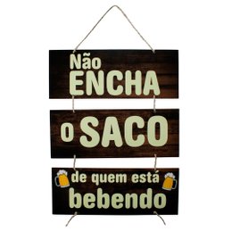 Imagem de Placa Decorativa Frases Bebidas Cerveja Com Corda 70x40 Cm