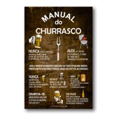 Placa Decorativa Manual do Churrasco Mdf 30x40 cm