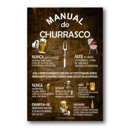 Imagem de Placa Decorativa Manual do Churrasco Mdf 30x40 cm
