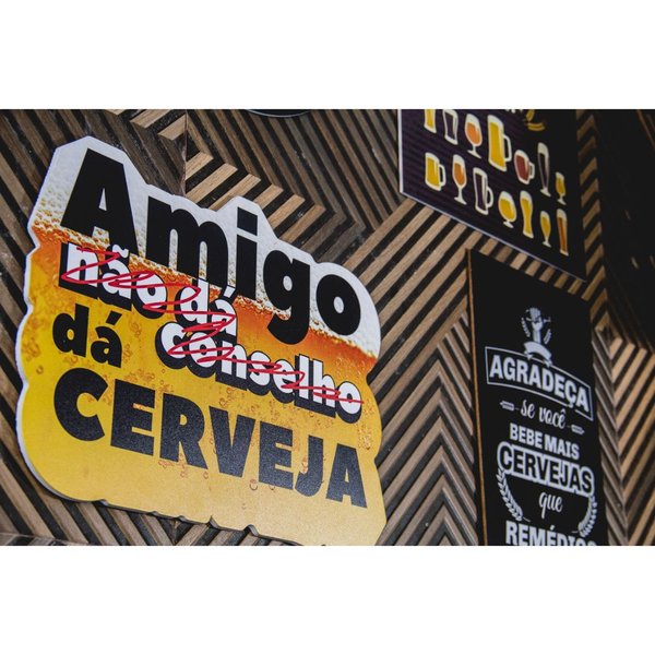 Placa Decorativa Frase Cerveja Recorte 35x25 Cm