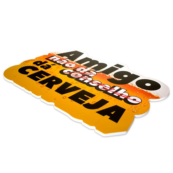 Placa Decorativa Frase Cerveja Recorte 35x25 Cm