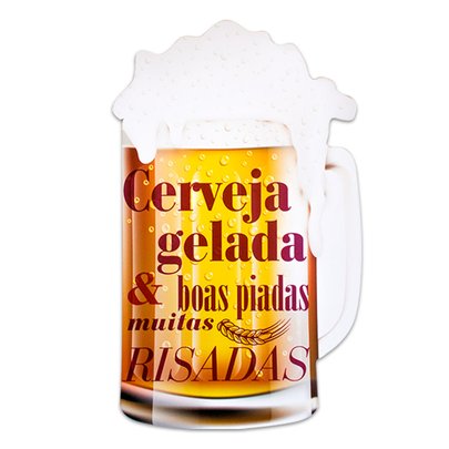 Placa Decorativa Cerveja Beer Frase Recorte 35x25 Cm