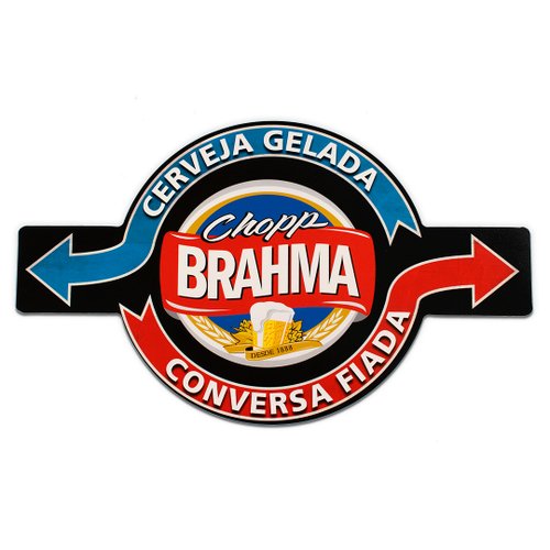 Placa Decorativa Recorte Cerveja Brahma  45x26 Cm