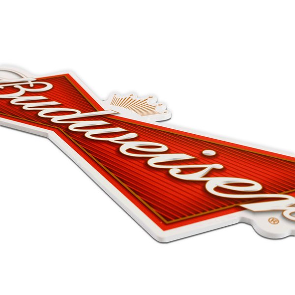 Placa Decorativa Recorte Cerveja Budweiser  45x16 Cm