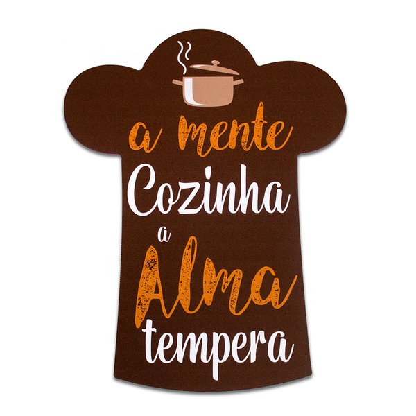Placa Decorativa Frase Cozinha Recorte 30x23 Cm