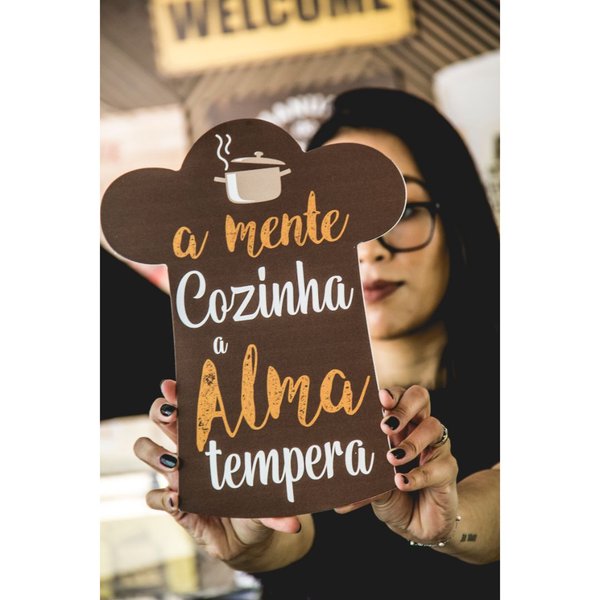 Placa Decorativa Frase Cozinha Recorte 30x23 Cm