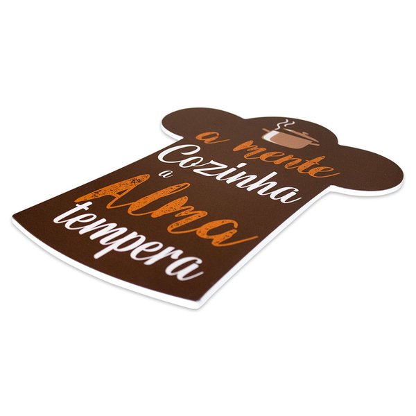 Placa Decorativa Frase Cozinha Recorte 30x23 Cm