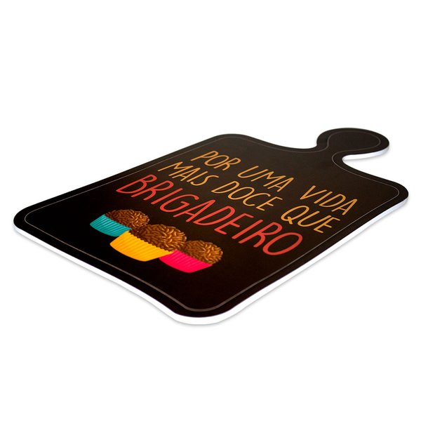 Placa Decorativa Frase Cozinha Recorte 35x22 Cm