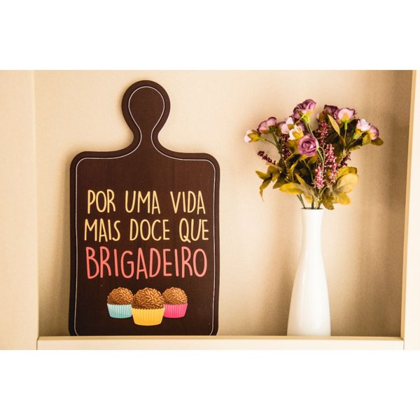 Placa Decorativa Frase Cozinha Recorte 35x22 Cm