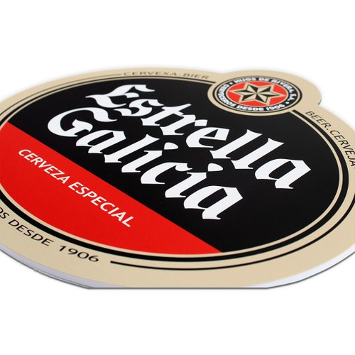 Placa Decorativa Recorte Cerveja Estrela Galicia  35x33 Cm