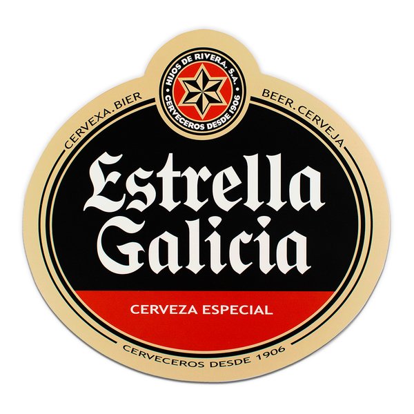 Placa Decorativa Recorte Cerveja Estrela Galicia  35x33 Cm