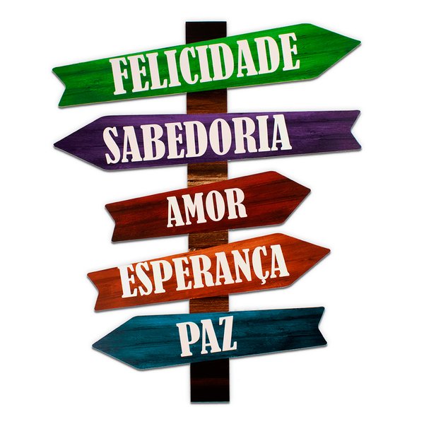 Placa Decorativa Recorte Seta Frases  50x40 Cm
