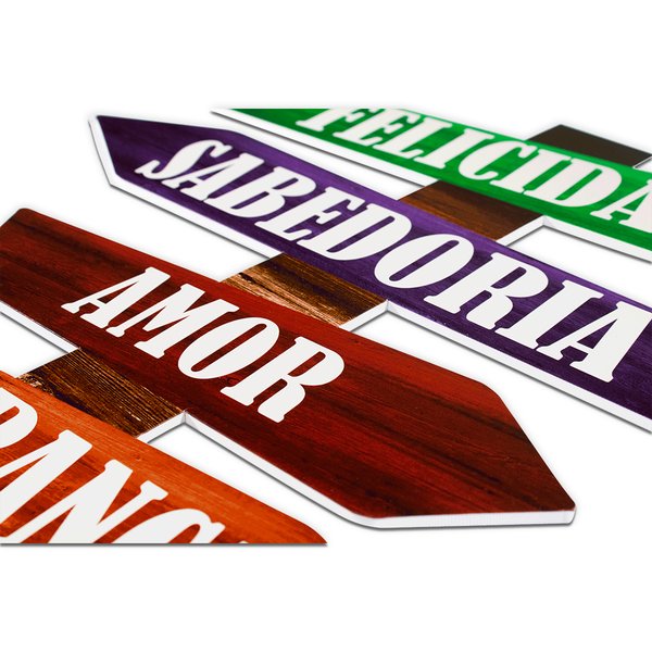 Placa Decorativa Recorte Seta Frases  50x40 Cm