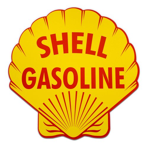 Placa Decorativa Recorte Shell Gasolina  35x35 Cm