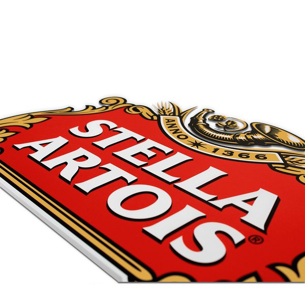 Placa Decorativa Recorte Cerveja Stella Artois  40x25 Cm