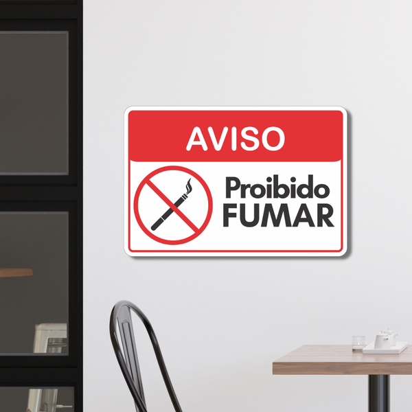 Placa de Sinalização Aviso Proibido Fumar 20x30 cm