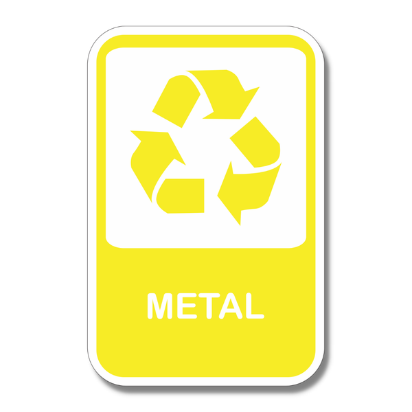 Placa de Sinalização Aviso Reciclagem Metal 20x13 cm