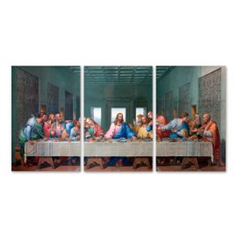 Imagem de Kit 3 Placas Decorativas Santa Ceia Jesus 20x30 cm Mdf