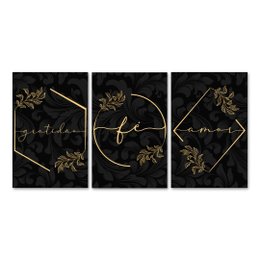 Imagem de Kit 3 Placas Decorativas Frases Gratidão Floral 20x30 cm Mdf