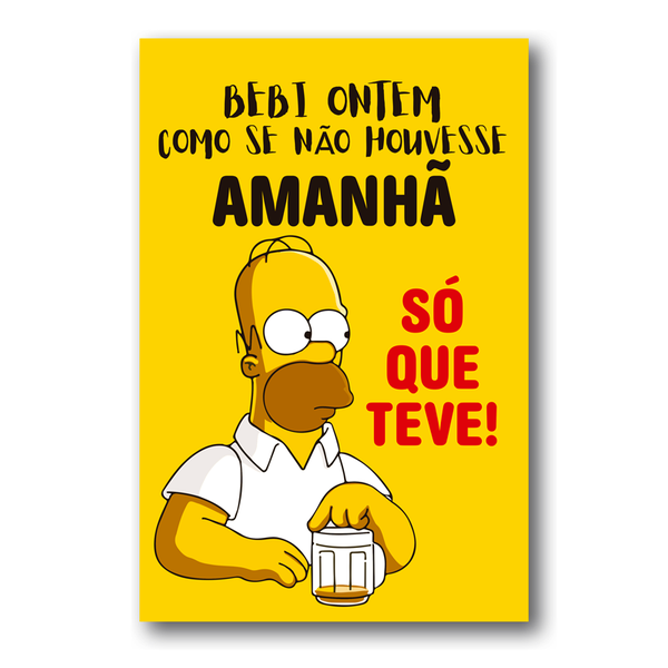 Placa Decorativa Cerveja Frase Simpsons 30x40 cm