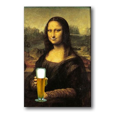 Placa Decorativa Monalisa Cerveja 20x30 cm