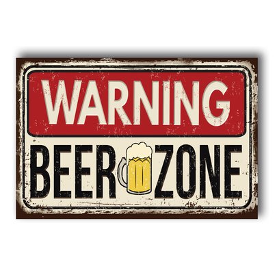 Placa Decorativa Frase Beer Zone Cerveja 30x40 cm