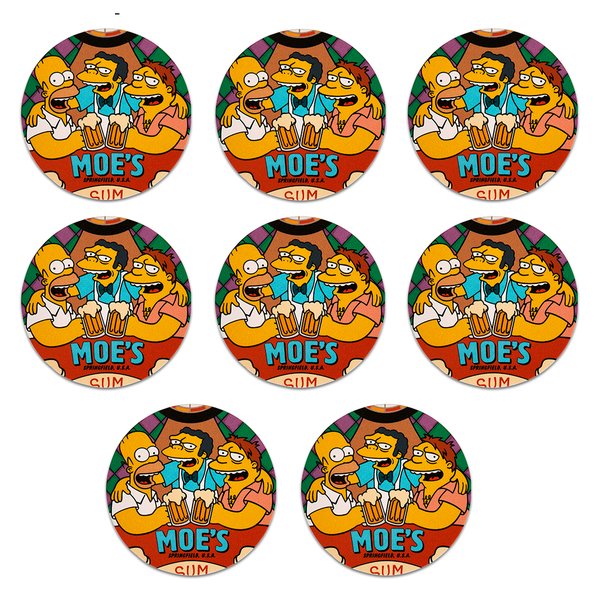 Kit 8 Bolachas Porta Copos Simpsons Em Plástico Com Suporte