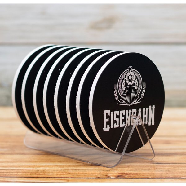 Kit 8 Bolachas Porta Copos Eisenbahn Em Plástico Com Suporte