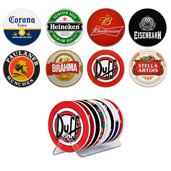 Kit 8 Bolachas Porta Copos Cervejas Em Plástico Com Suporte