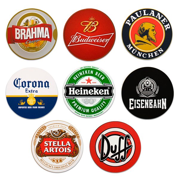 Kit 8 Bolachas Porta Copos Cervejas Em Plástico Com Suporte