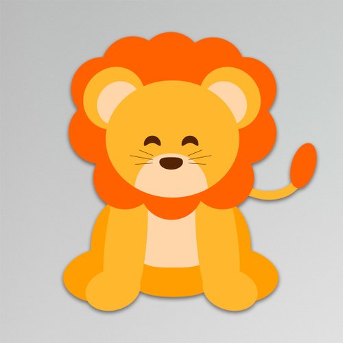 Placa Decorativa Infantil Animais Leão Baby Recorte 30x27 cm