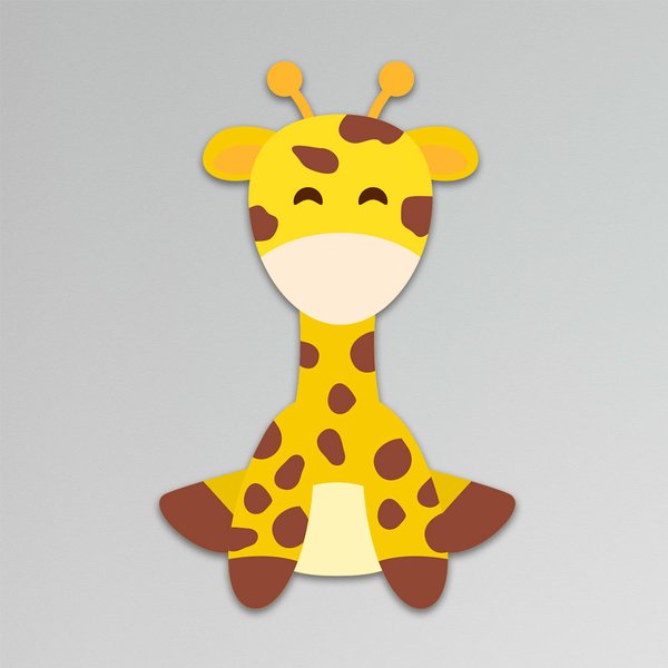 Placa Decorativa Infantil Animal Girafa Baby Recorte 30x20cm