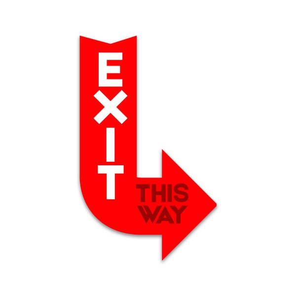 Placa Decorativa Infantil Quarto Frase Exit Recorte 30x18 cm