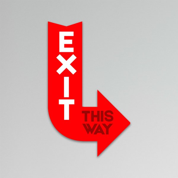 Placa Decorativa Infantil Quarto Frase Exit Recorte 30x18 cm