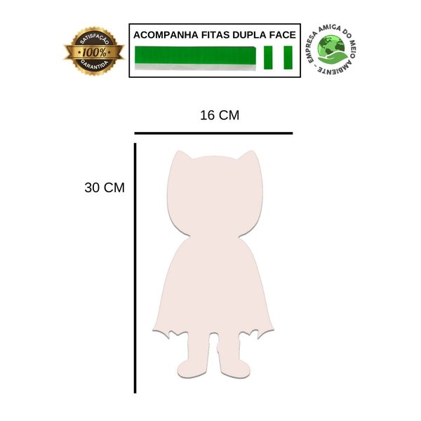 Placa Decorativa Infantil Menino Super Herói Recorte 30x16cm