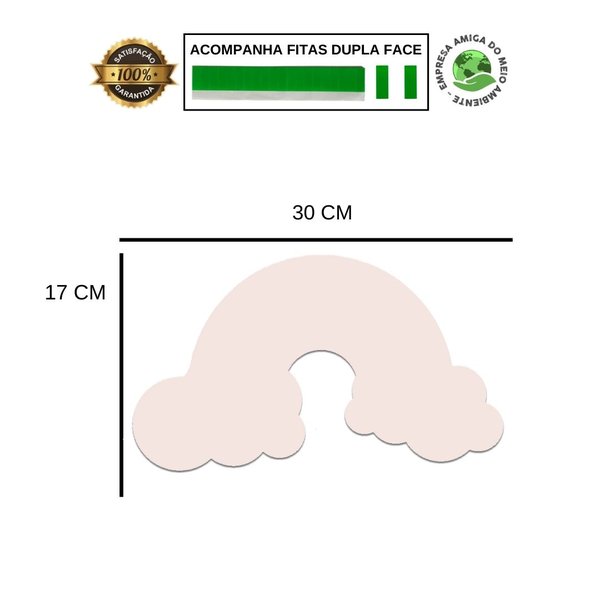 Placa Decorativa Infantil Menina Nuvem Fofa Recorte 30x17 cm
