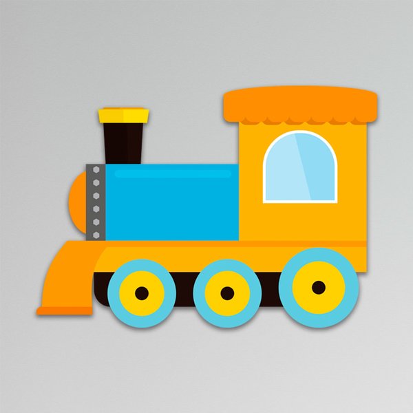 Placa Decorativa Infantil Quarto Trem Kids Recorte 30x20 cm