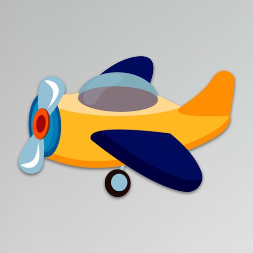 Placa Decorativa Infantil Quarto Avião Kids Recorte 32x20 cm