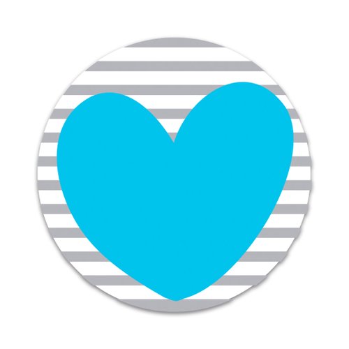 Placa Decorativa Infantil Quarto Coração Azul Recorte 25 cm