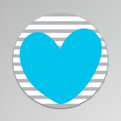 Placa Decorativa Infantil Quarto Coração Azul Recorte 25 cm