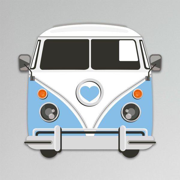 Placa Decorativa Infantil Kombi Carro Menino Recorte 25x23cm