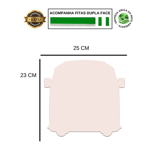 Placa Decorativa Infantil Kombi Carro Menino Recorte 25x23cm